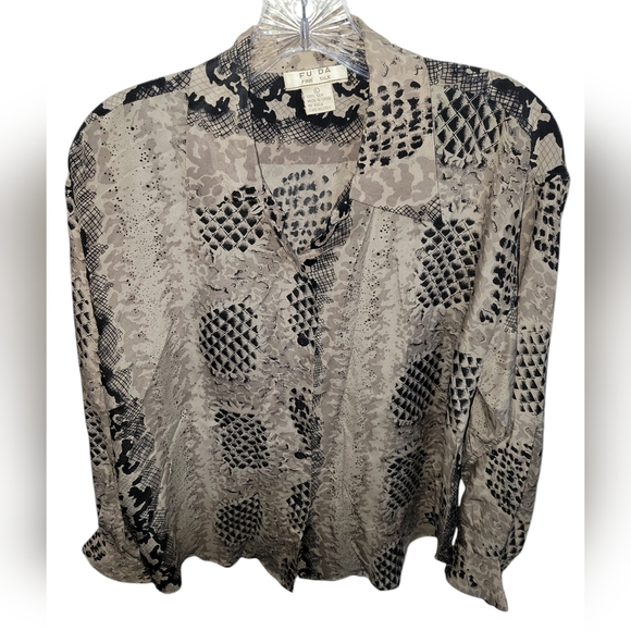FU DA Fine Silk Shirt  Size L - Picture 5 of 8